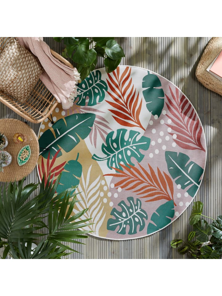 KADIMA DESIGN Runder Outdoor-Teppich im Hawaii-Look, farbenfroh günstig kaufen onesize