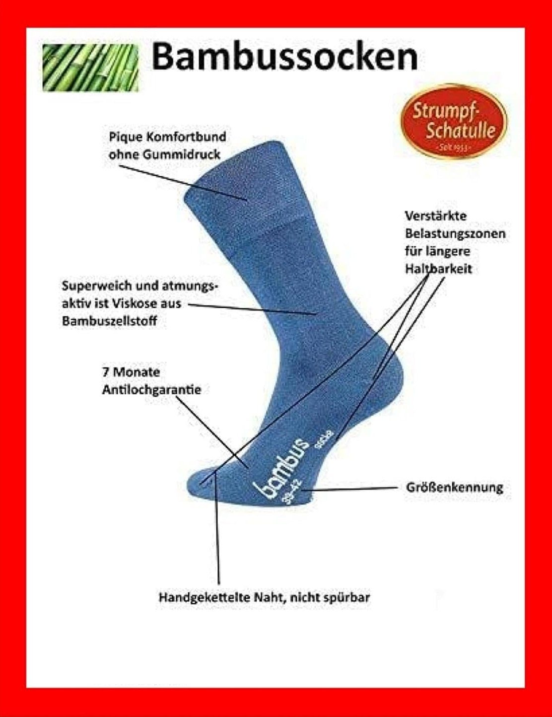 TippTexx 24 Komfortsocken 6 Paar Bambus Socken, DIE Geruchs-Killer, Bambussocken ohne Gummidruck