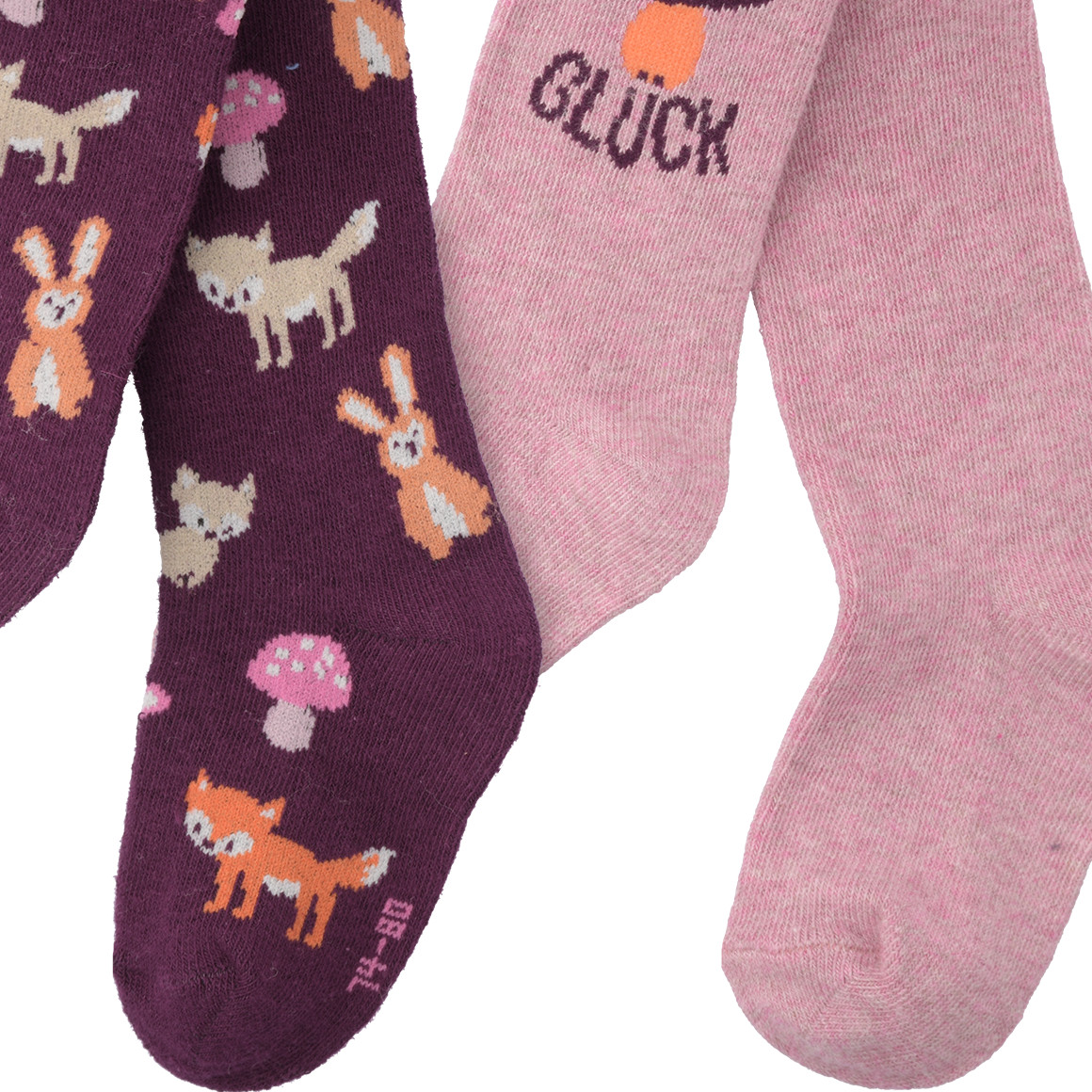 2 Baby Strumpfhosen mit Waldtier-Motiven