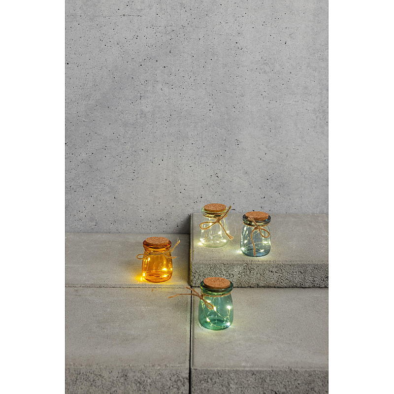 Home Glasskrukke m/5 LED-lys