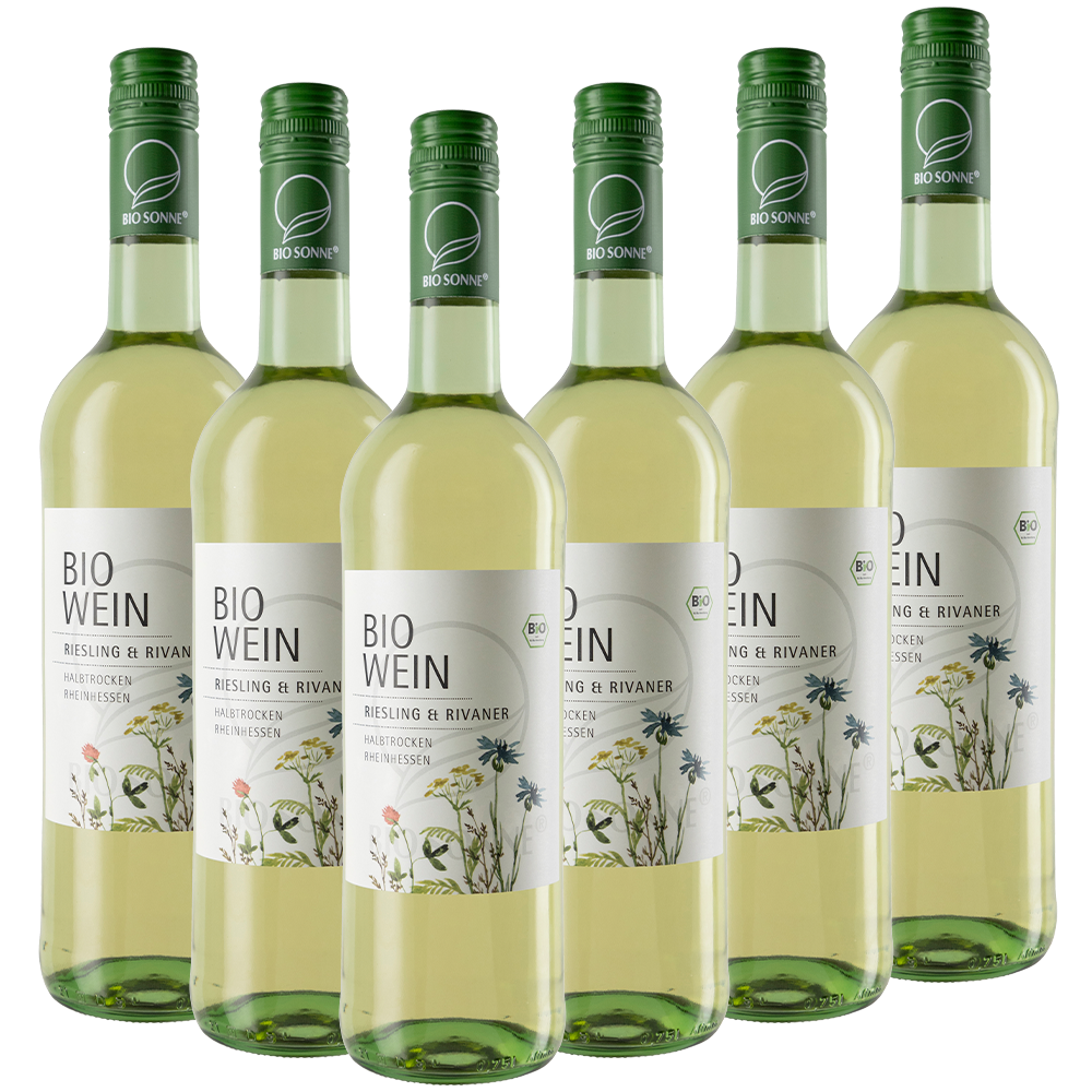 Bio Sonne Riesling-Rivaner Rheinhessen halbtrocken 0,75l - 6er Karton