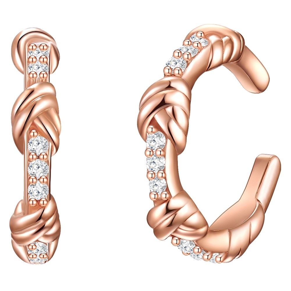 Glanzstücke München Manchette d'oreille en argent Argent sterling Oxyde de zirconium (CZ) en Or rose Boucles d'oreilles