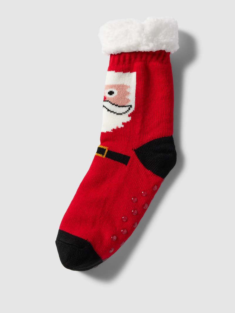 Socken mit rutschfesten Noppen in rot