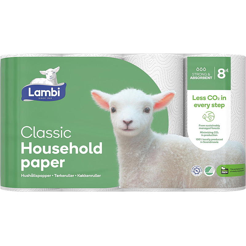 Lambi Tørkerull 8-pk hvit Lambi
