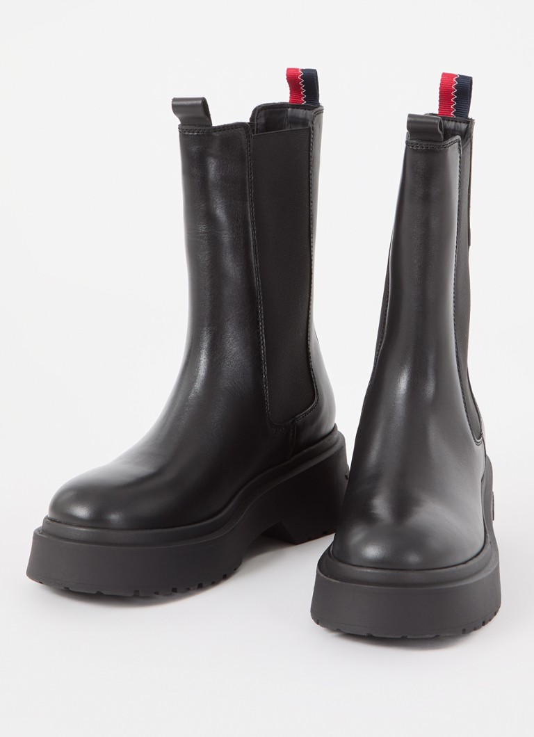 Ghete Chelsea Tommy Hilfiger din piele groasă.