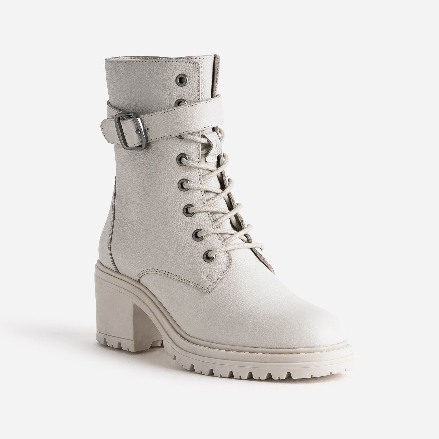 Bottine à talon TEXTO blanc cassé en cuir