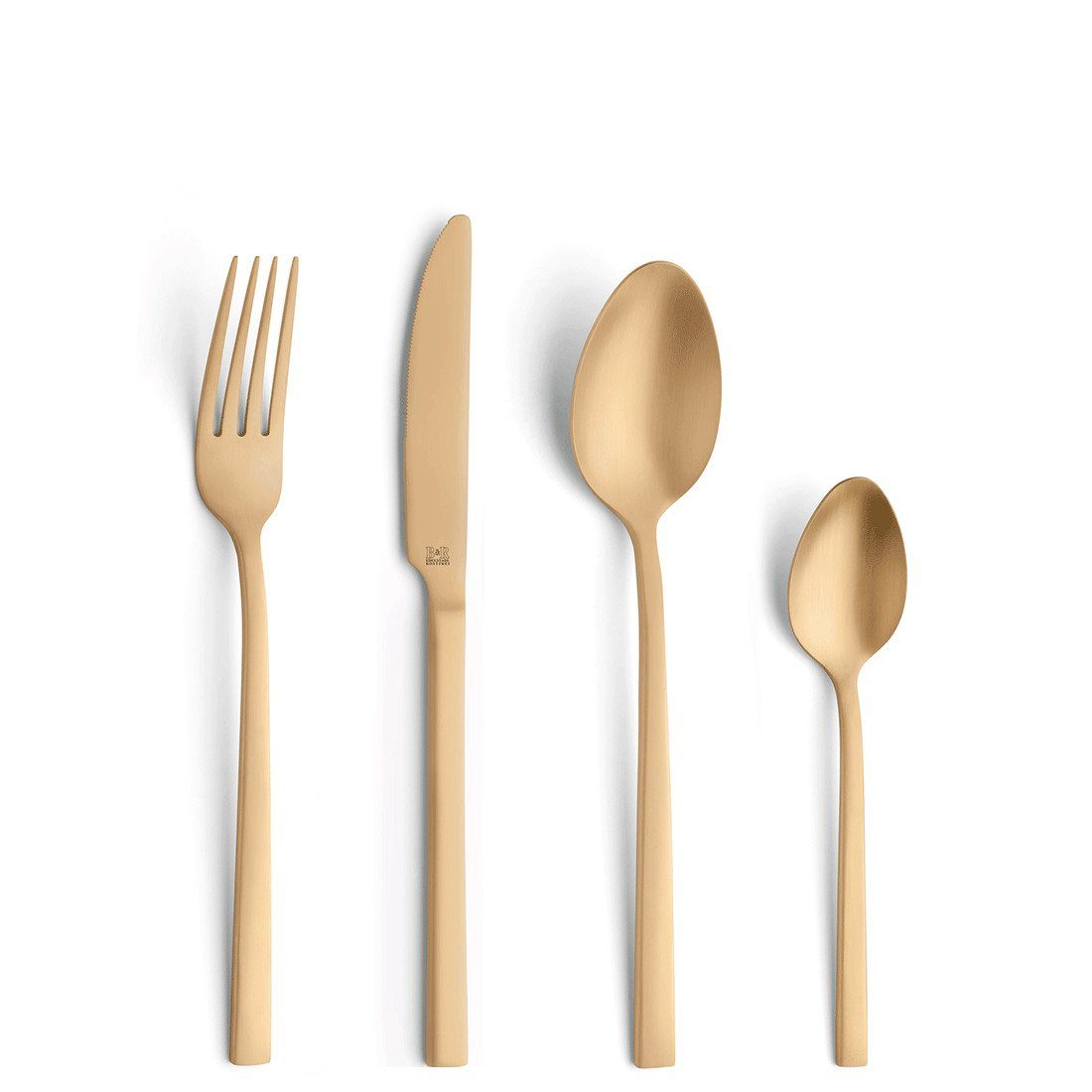 Beckmann & Rommerskirchen Besteck-Set PANO, Edelstahl 18/0, PVD gold mattiert, für 4 Personen, 16-tlg