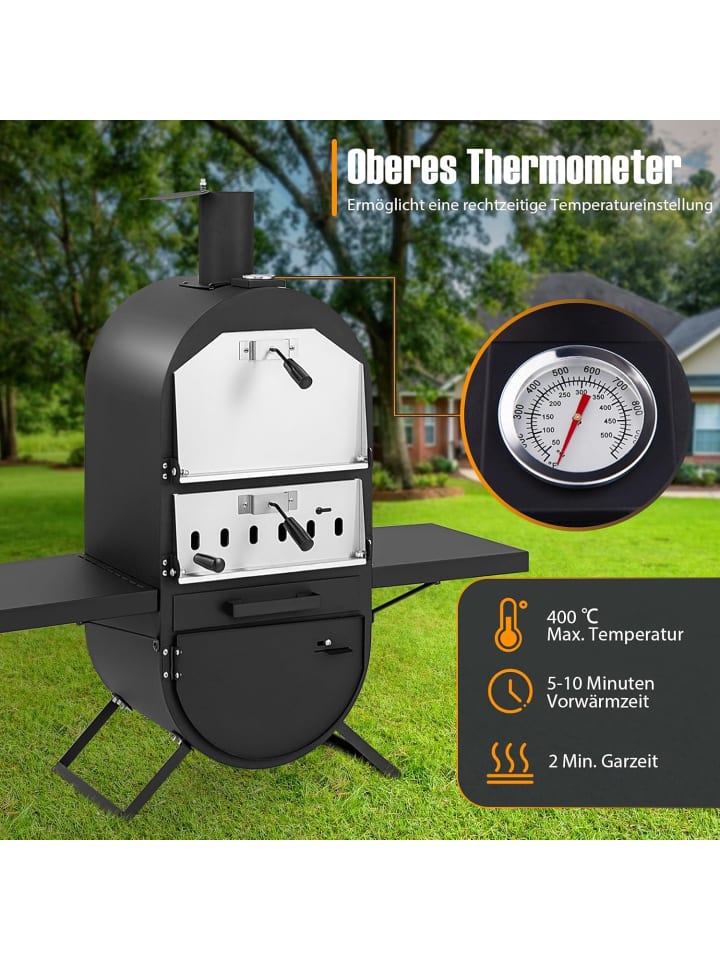 COSTWAY Pizzaofen Outdoor in Schwarz günstig kaufen onesize