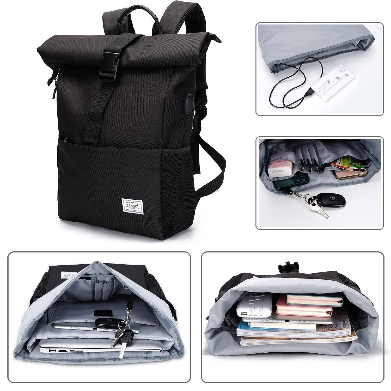 TAN.TOMI Laptoprucksack Rucksack Schulruck Sportrucksack Damen Herren groß mit vielen Fächer, mit Laptopfach bis 15,6 zoll und separatem iPadfach