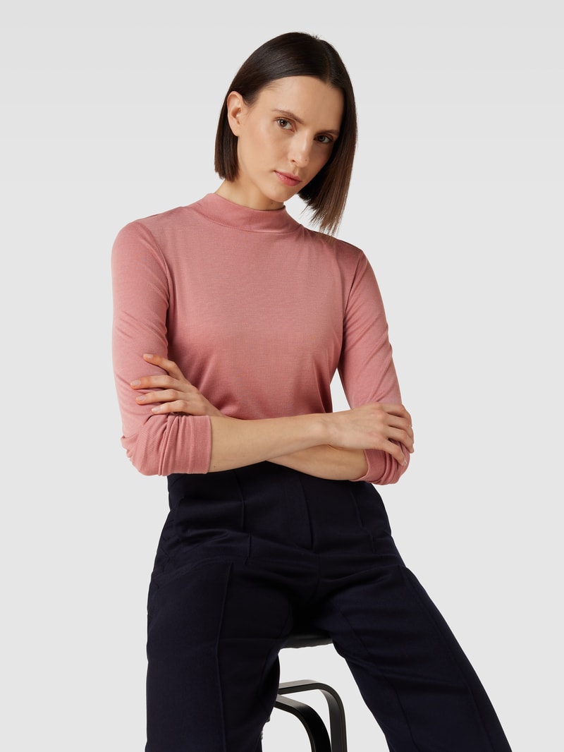 Longsleeve mit Stehkragen in altrosa