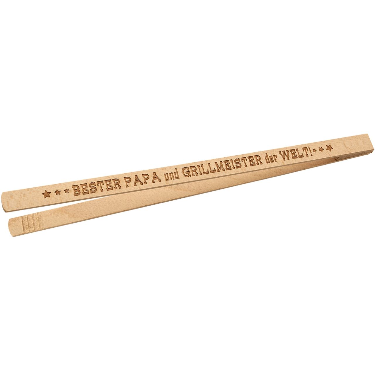 Spruchreif Grillzange aus Holz mit Spruch 
