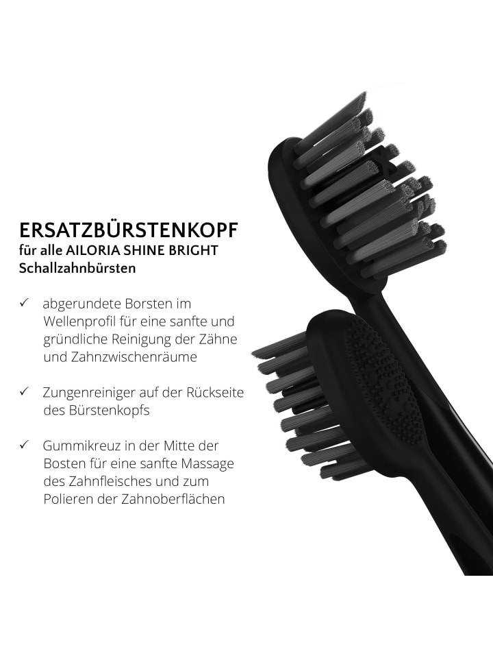 Ailoria SHINE BRIGHT Extra Clean Ersatzbürstenköpfe 6er Set in schwarz günstig kaufen onesize