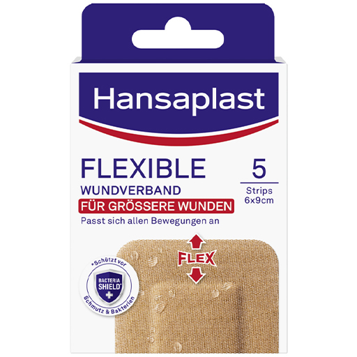 HANSAPLAST Flexible Wundverband 6x9,5 cm Strips  5 St  Pflaster