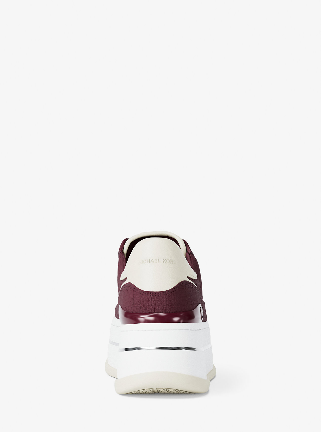 Hayes Crocodile Embossed Suede Platform Sneaker - OXBLOOD