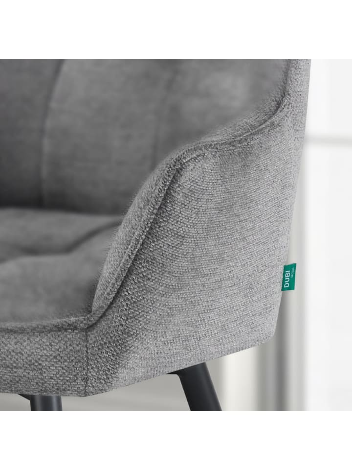 DUBI Möbel 2er-Set: Drehstuhl THOMAS-JILL in Grau - (B)61 x (H)82 x  (T)62 cm günstig kaufen onesize