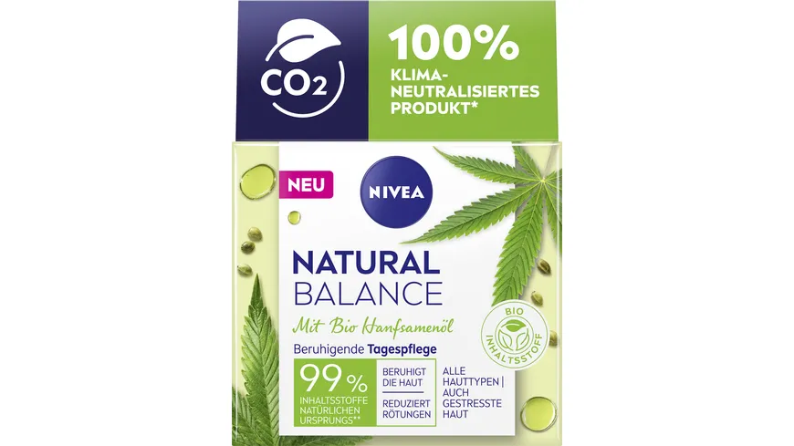 NIVEA Natural Balance Bio Hanfsamenöl Beruhigende Tagespflege 50 ml