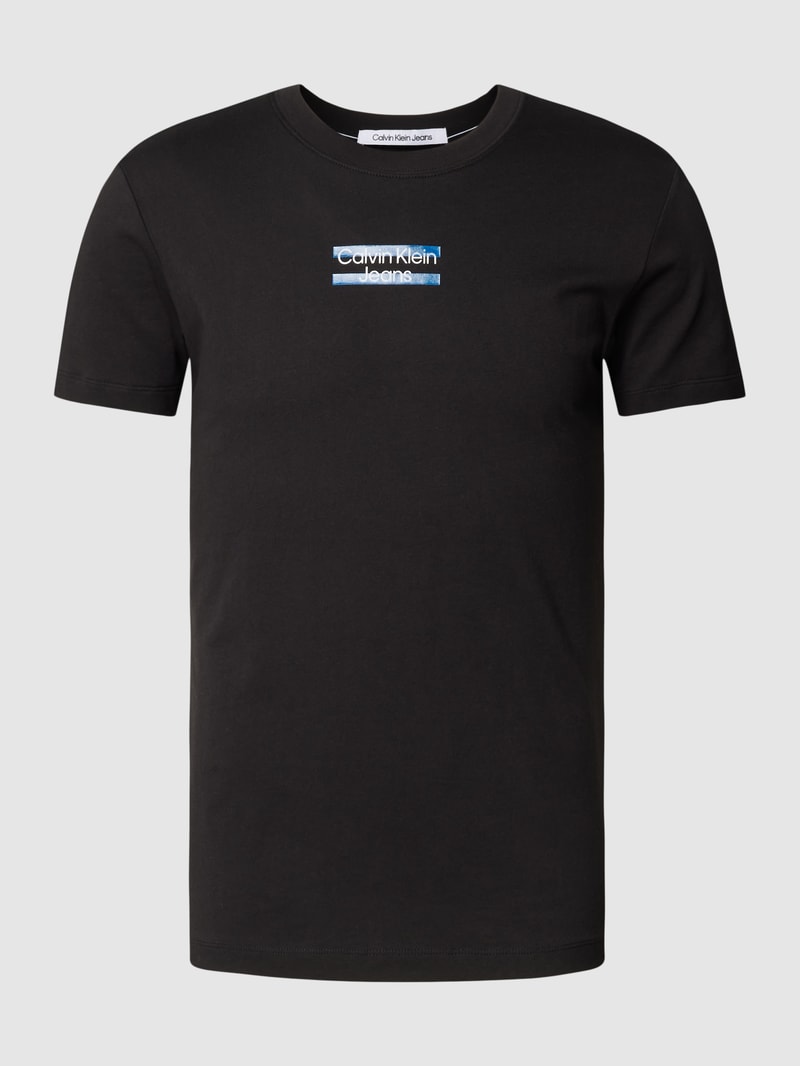 T-Shirt mit Label-Print in black