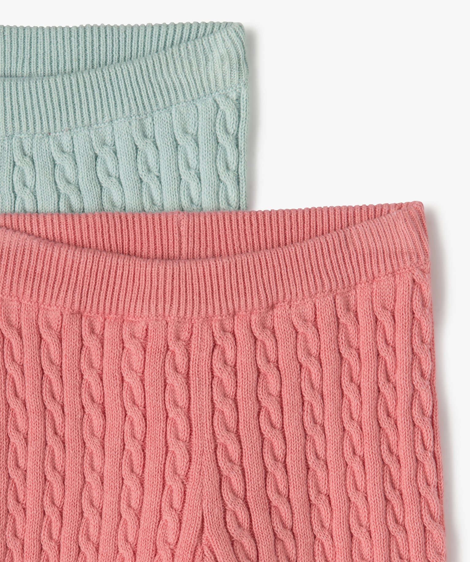 Pantalon bébé fille en maille torsadée (lot de 2) | GEMO