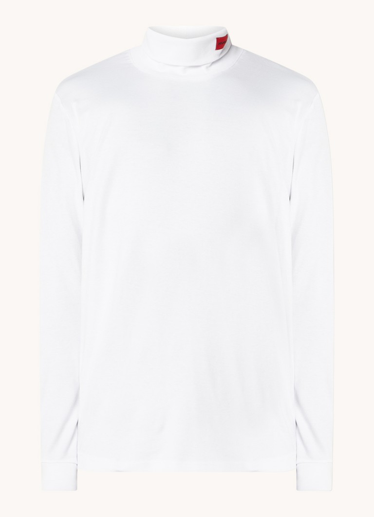 Camisa de manga comprida HUGO BOSS Derollo com gola alta e bordado do logotipo.