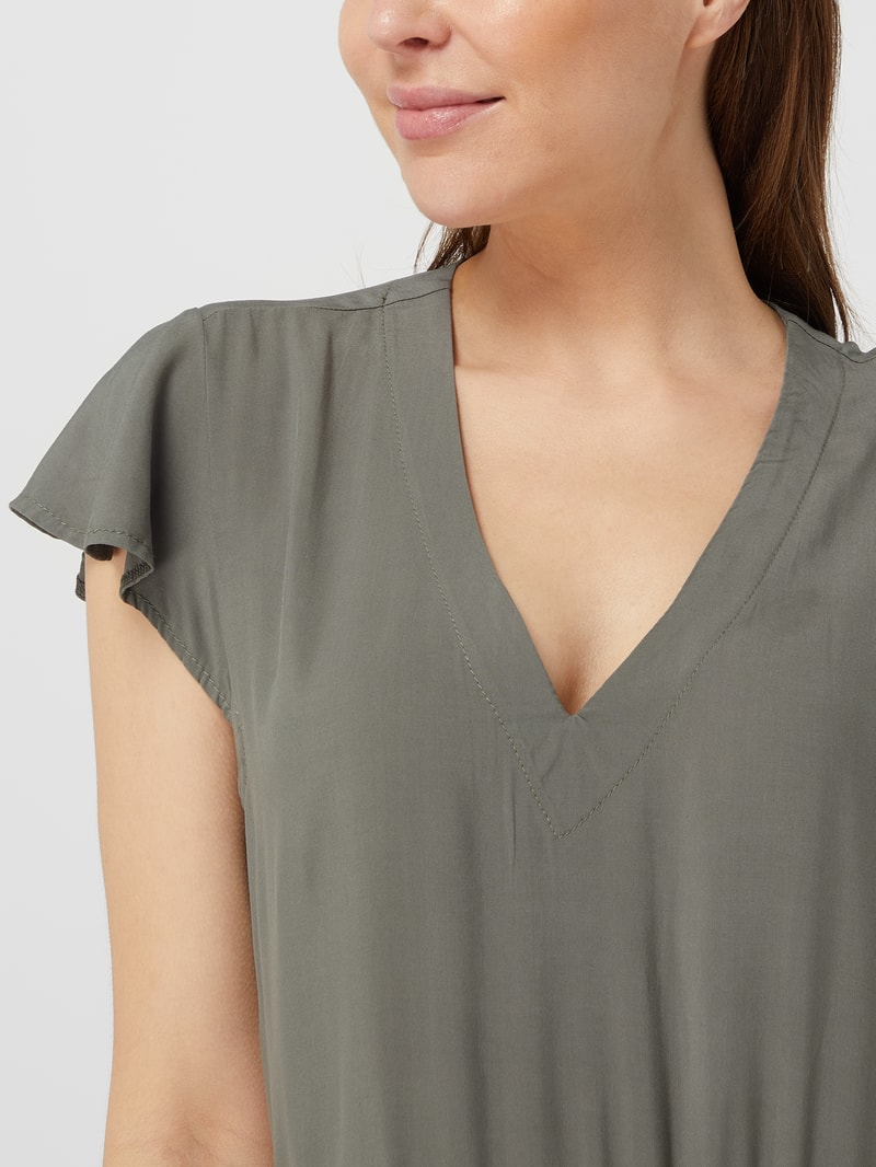 Shirtkleid aus Viskose in khaki