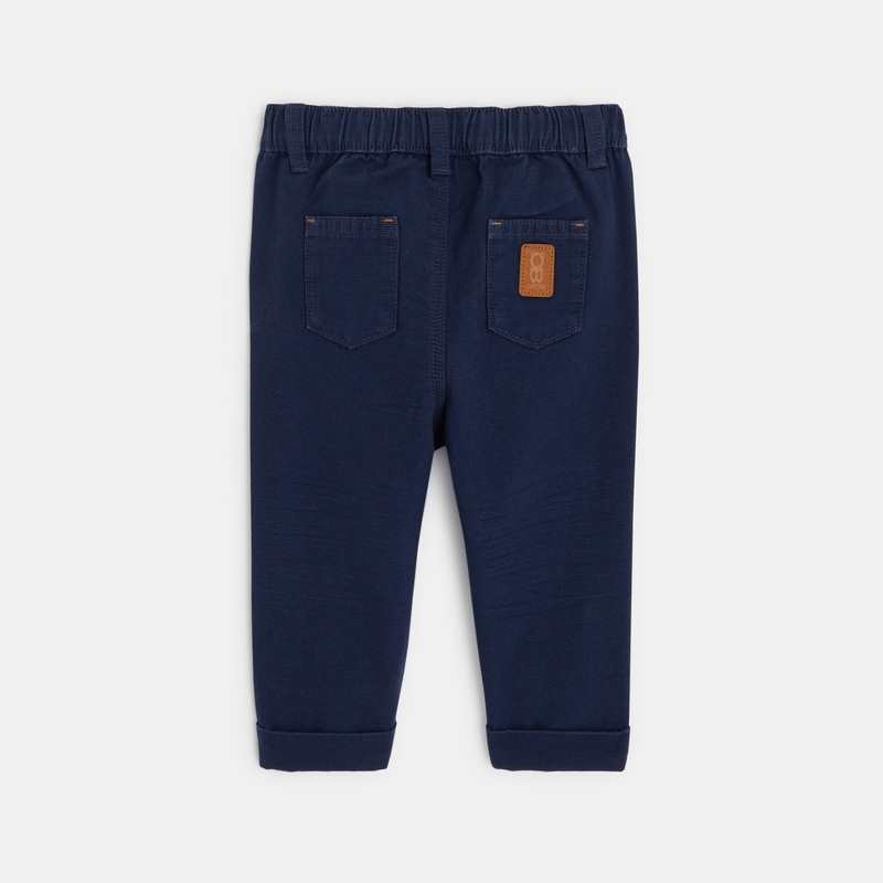 Pantalon regular coton fantaisie bleu bébé garçon
