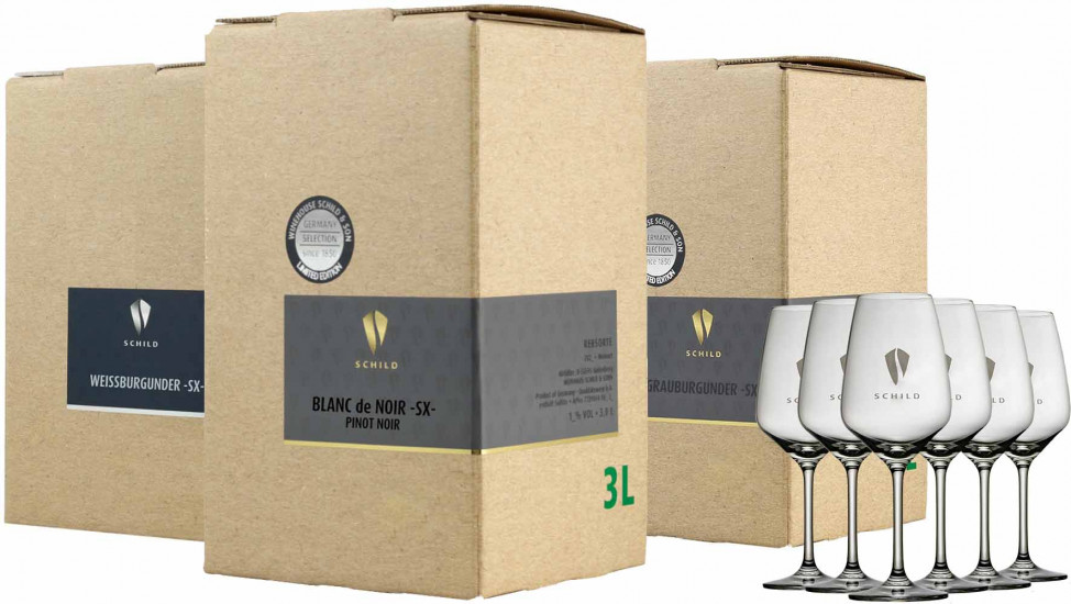 BURGUNDER BIB PACKAGE + 6 Gläser - Schild & Sohn