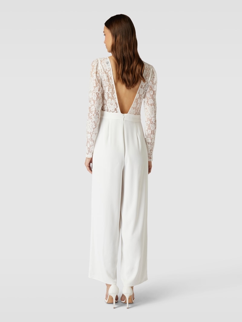 Jumpsuit mit Spitzenbesatz Modell 'NORA' in offwhite