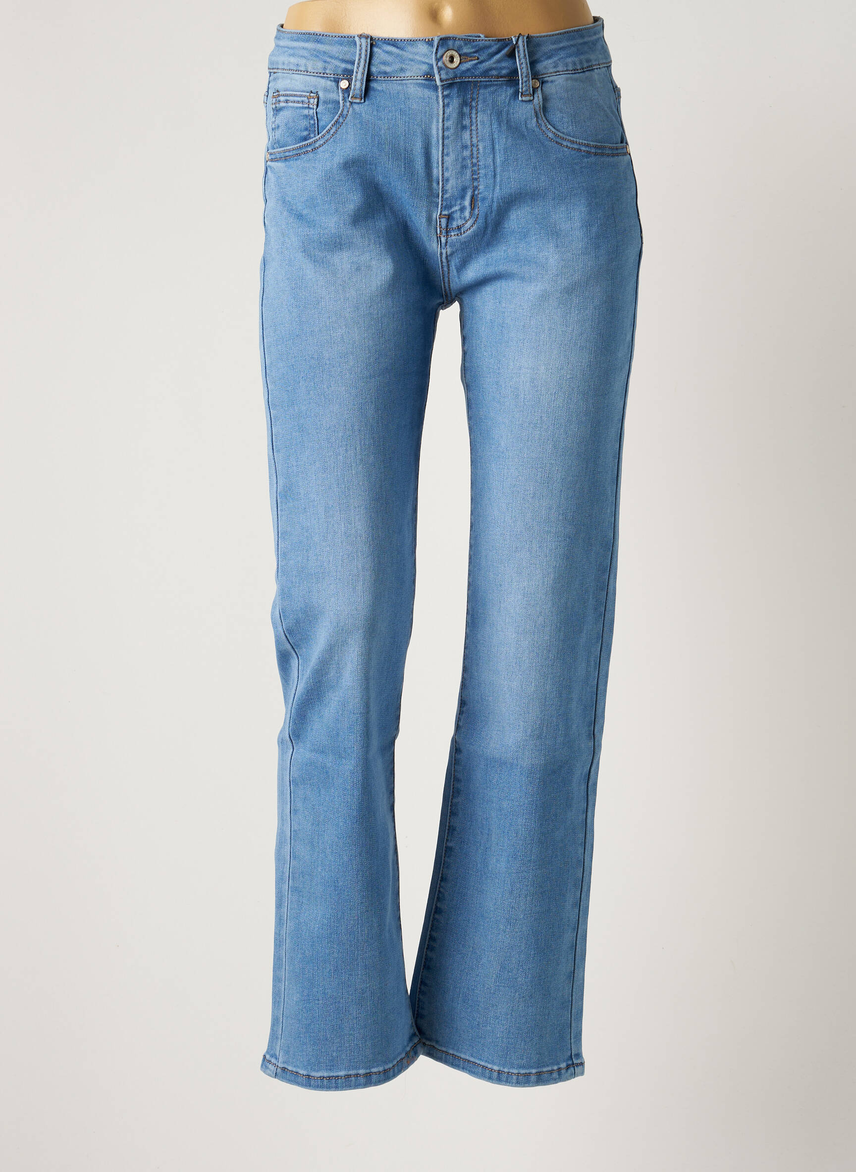 Sarah John Jeans Coupe Droite Femme couleur bleu