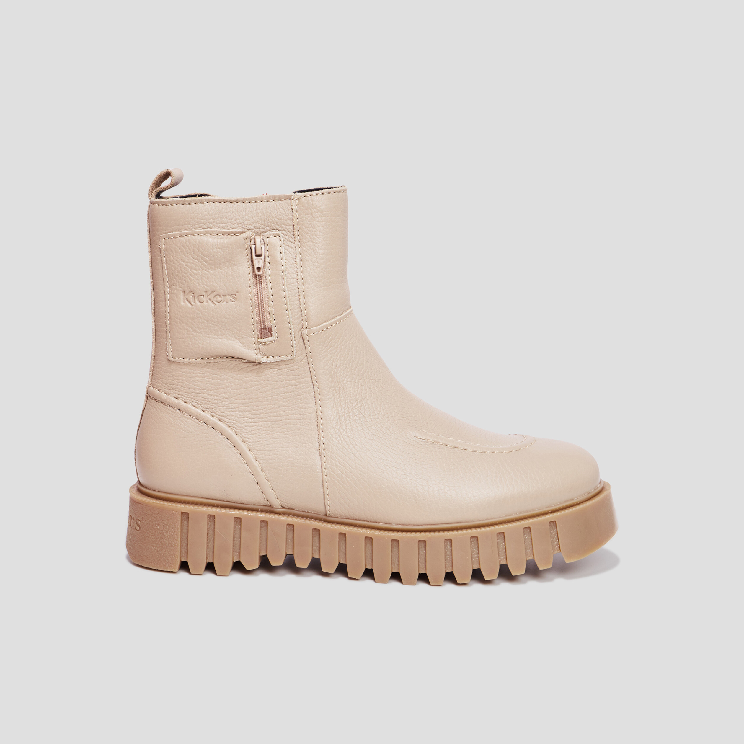 Bottines en cuir Kickers Kickfancy sable femme | La Halle