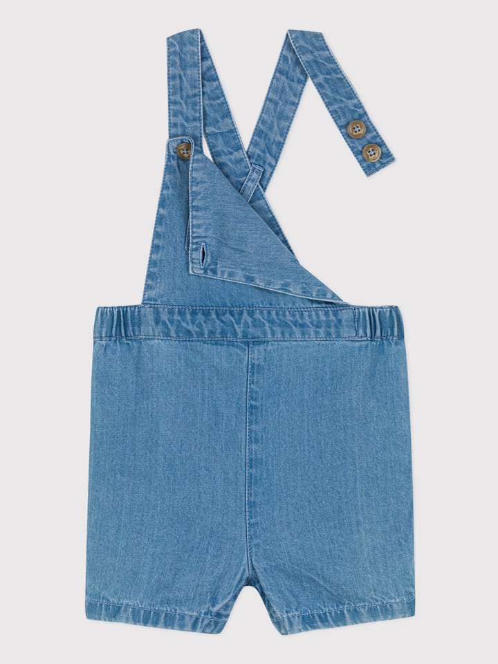 PETIT BATEAU Jeans-Latzshorts in Blau günstig kaufen