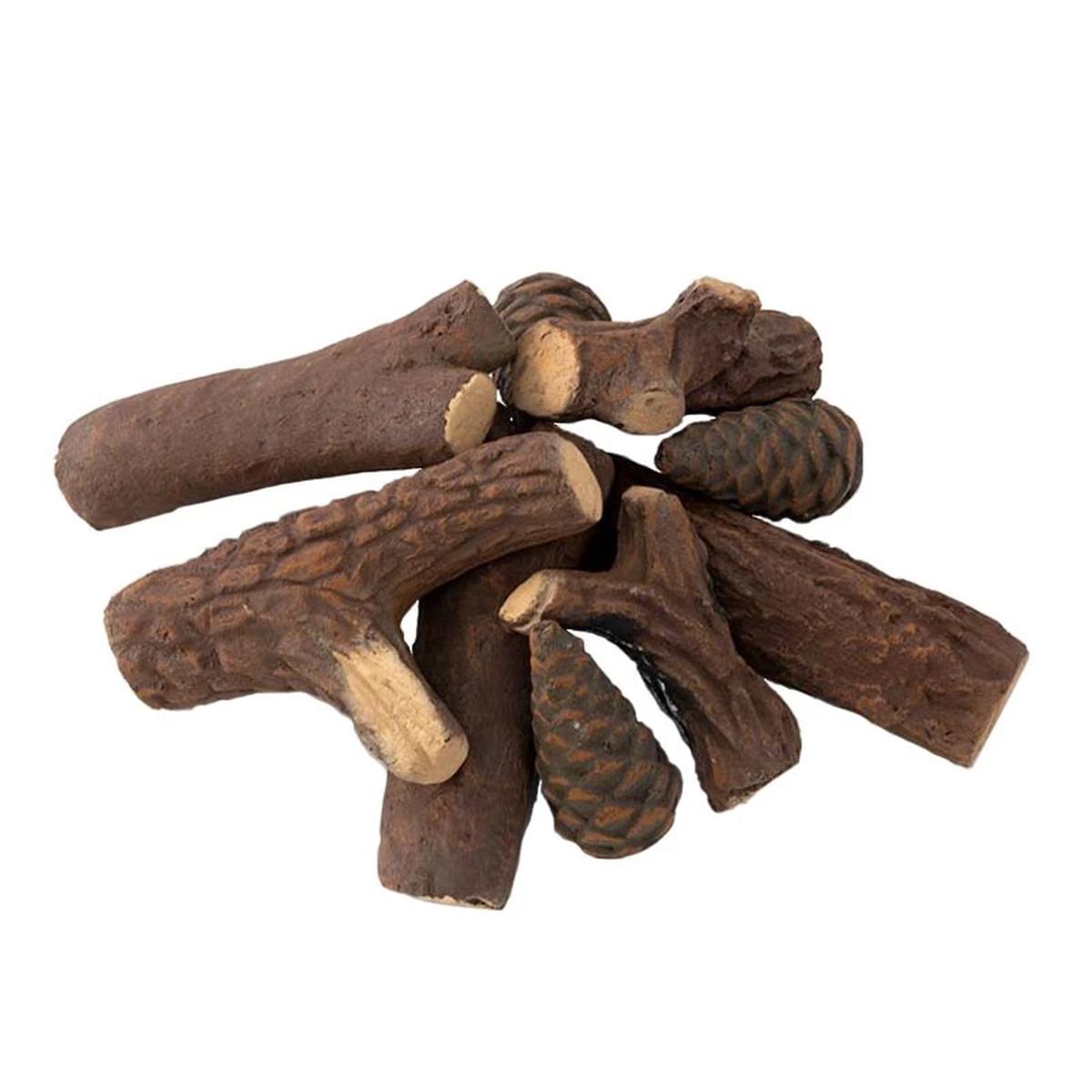 ScandiFlames Keramik-Logs für Ethanolkamine, 9 Stück, authentische Kaminatmosphäre, je nach Variante.