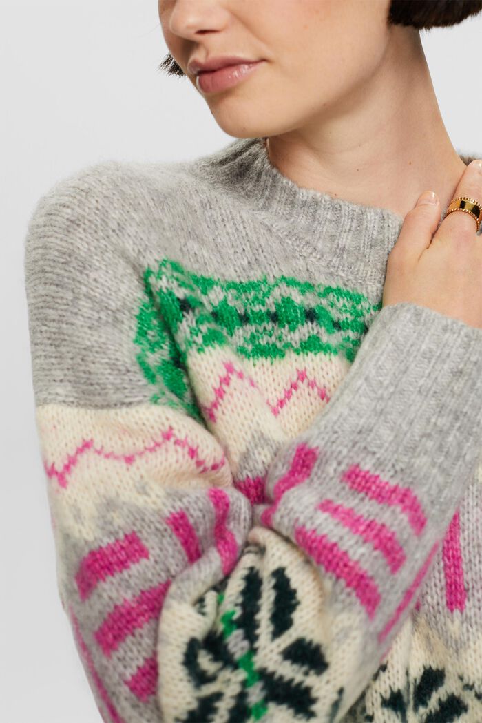 Jacquardpullover mit Rundhalsausschnitt