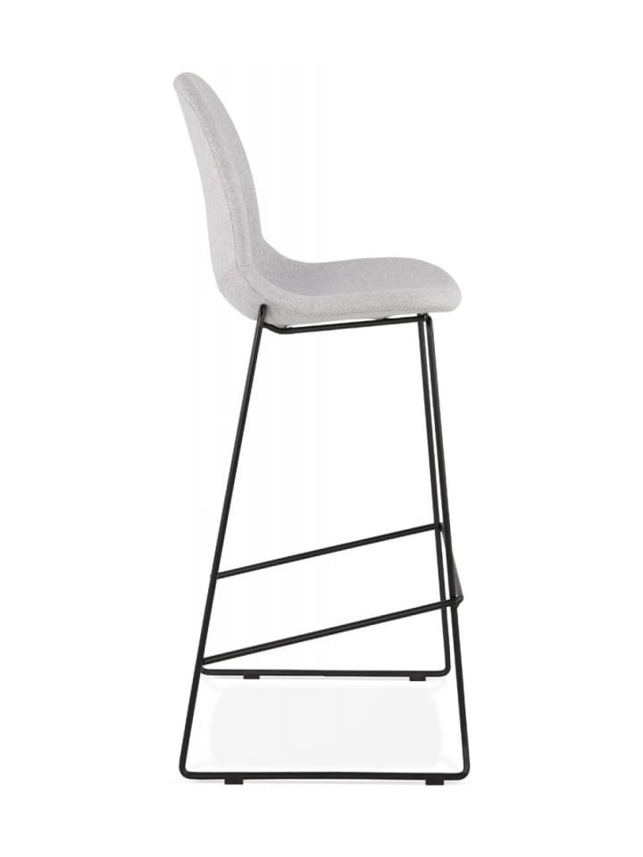 KADIMA DESIGN Barhocker EKTOR mit Stoffsitz | Barstuhl mit Fußstütze Stapelbar in Grau günstig kaufen onesize