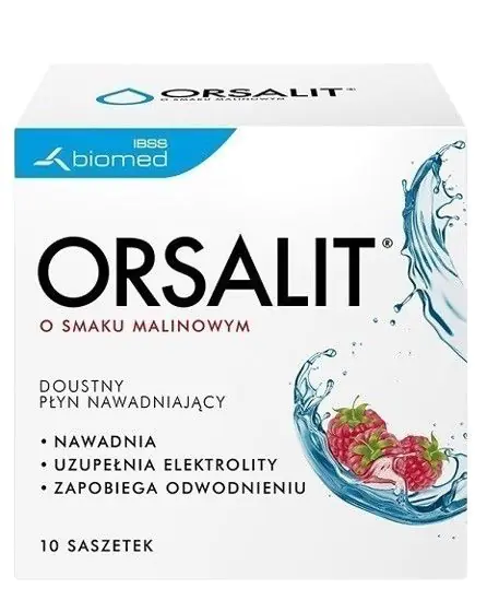Orsalit, hindbærsmagende oral rehydreringsopløsning, til børn og voksne