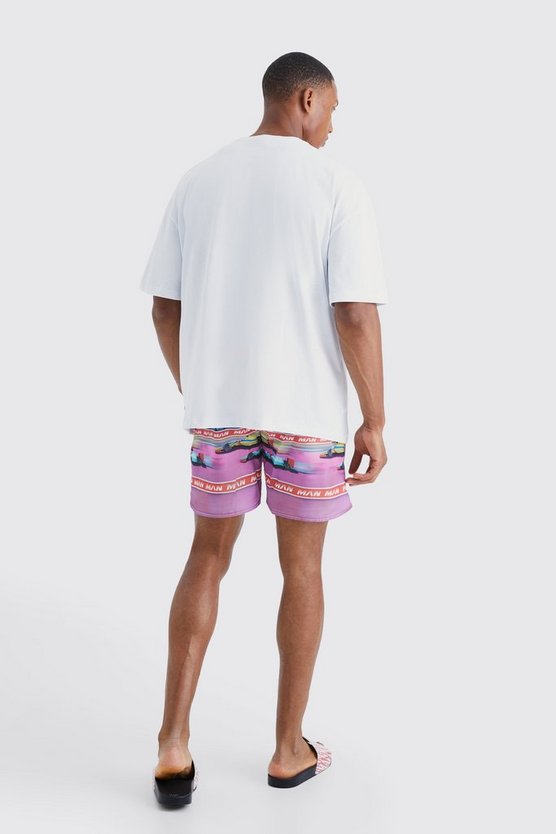 Oversize T-Shirt & Badehose mit Print