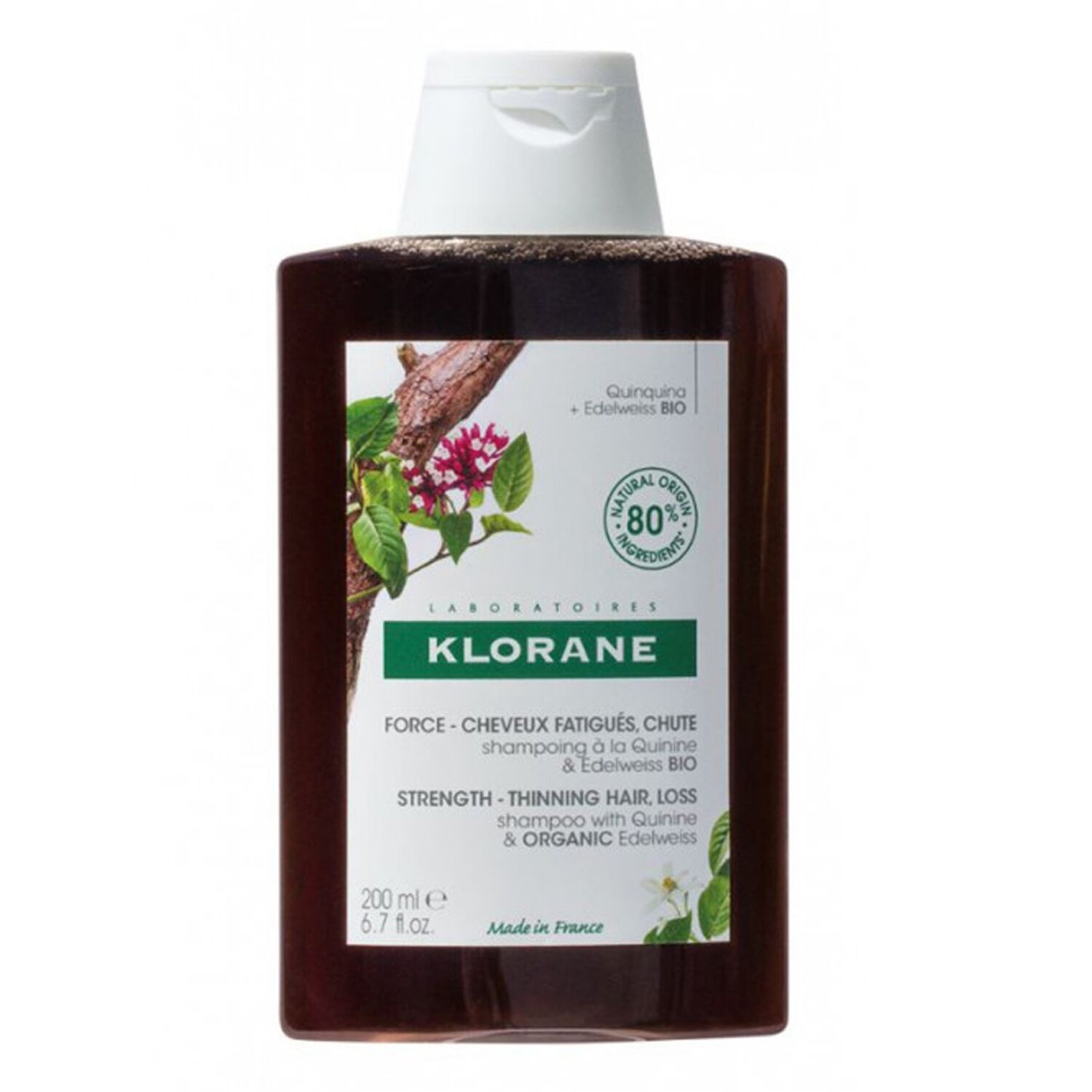 Klorane Shampoing Quinine & Edelweiss Bio - Cheveux Fatigués