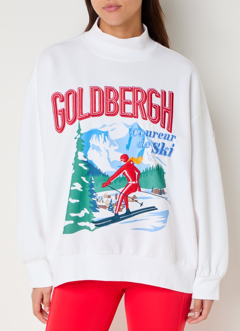 Tricou Goldbergh La Montagne din amestec de bumbac organic, cu logo imprimat.