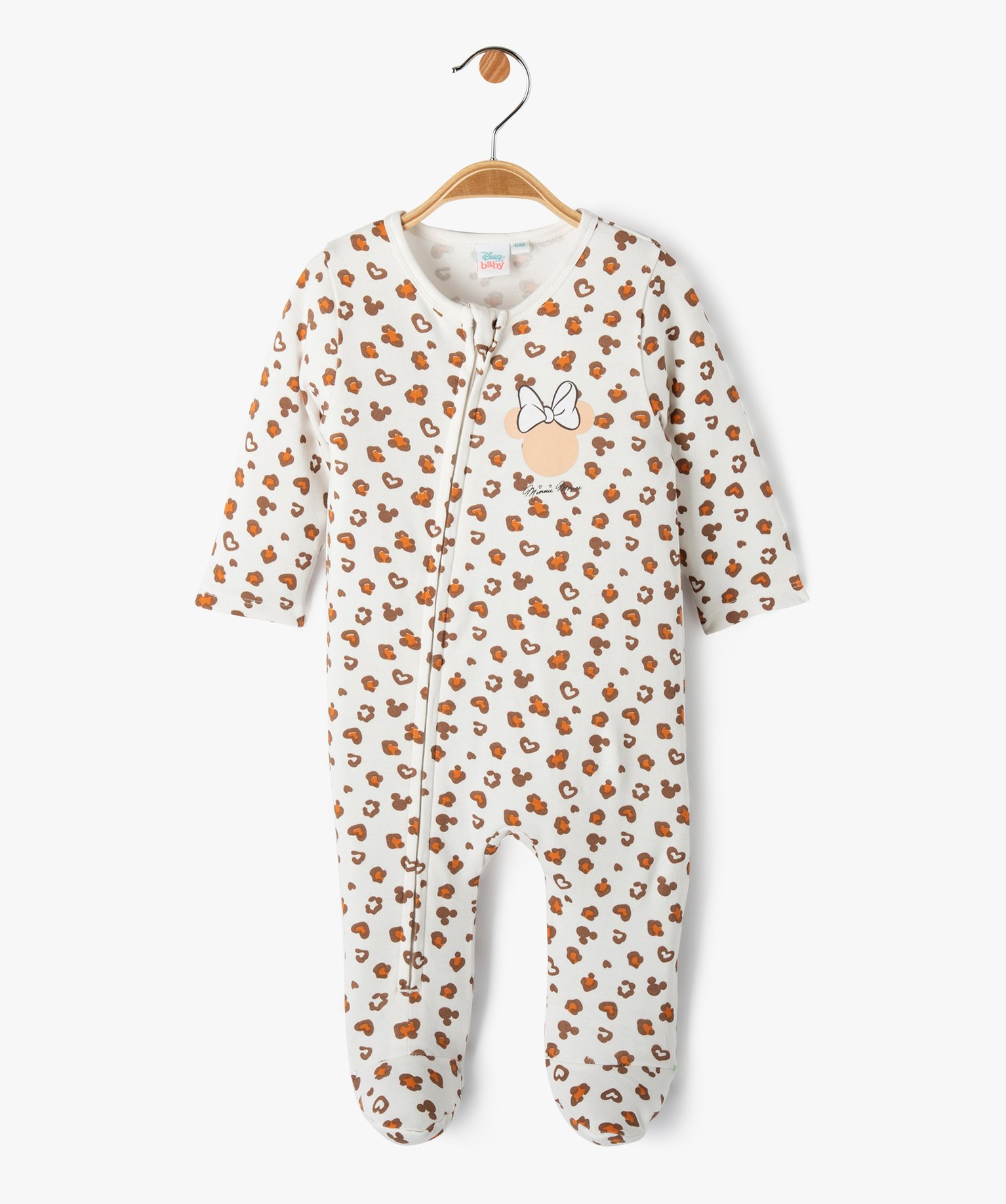 Pyjama ouverture devant zippée motif Minnie bébé - DS marron | GEMO