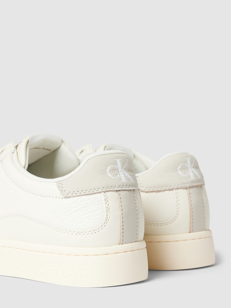 Sneaker aus Leder mit Logo-Prägung Modell 'CLASSIC CUPSOLE' in offwhite