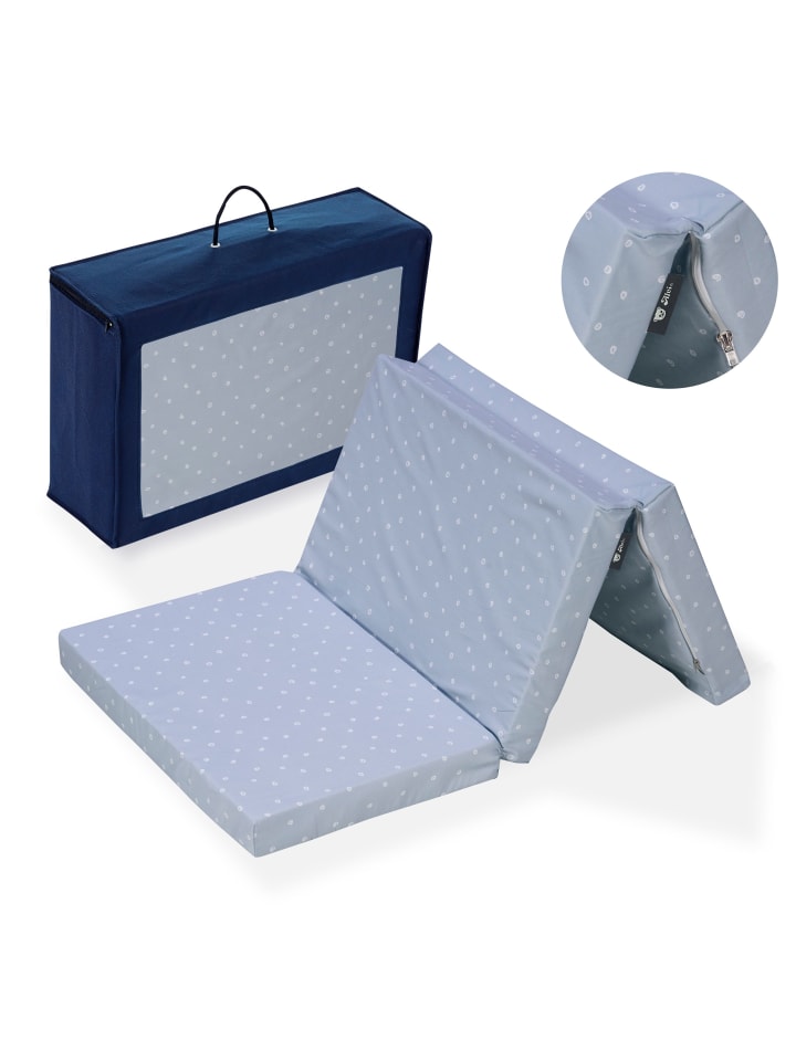 Alvi faltbare Reisebettmatratze für Baby & Kinder Exklusiv in Shell Blue günstig kaufen 60x120 cm