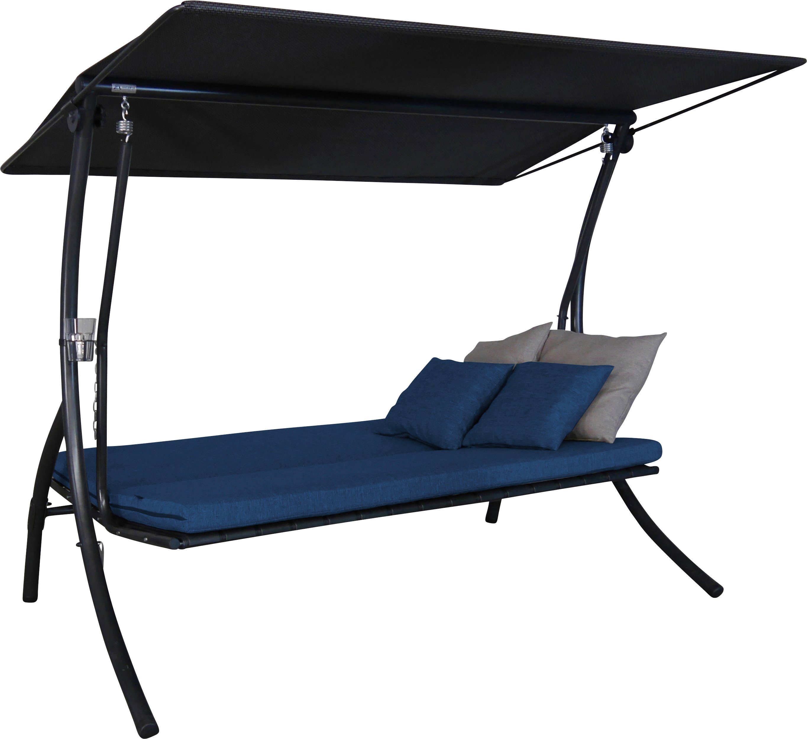 Angerer Freizeitmöbel Hollywoodschaukel Motion Smart denim, 3-Sitzer, Bettfunktion, wetterfest