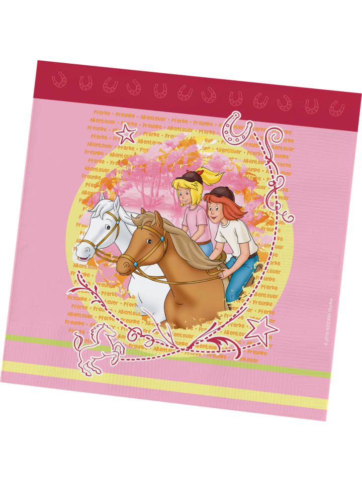 Geda Labels Servietten Bibi & Tina 12er Set in Rosa - 33x33 günstig kaufen onesize