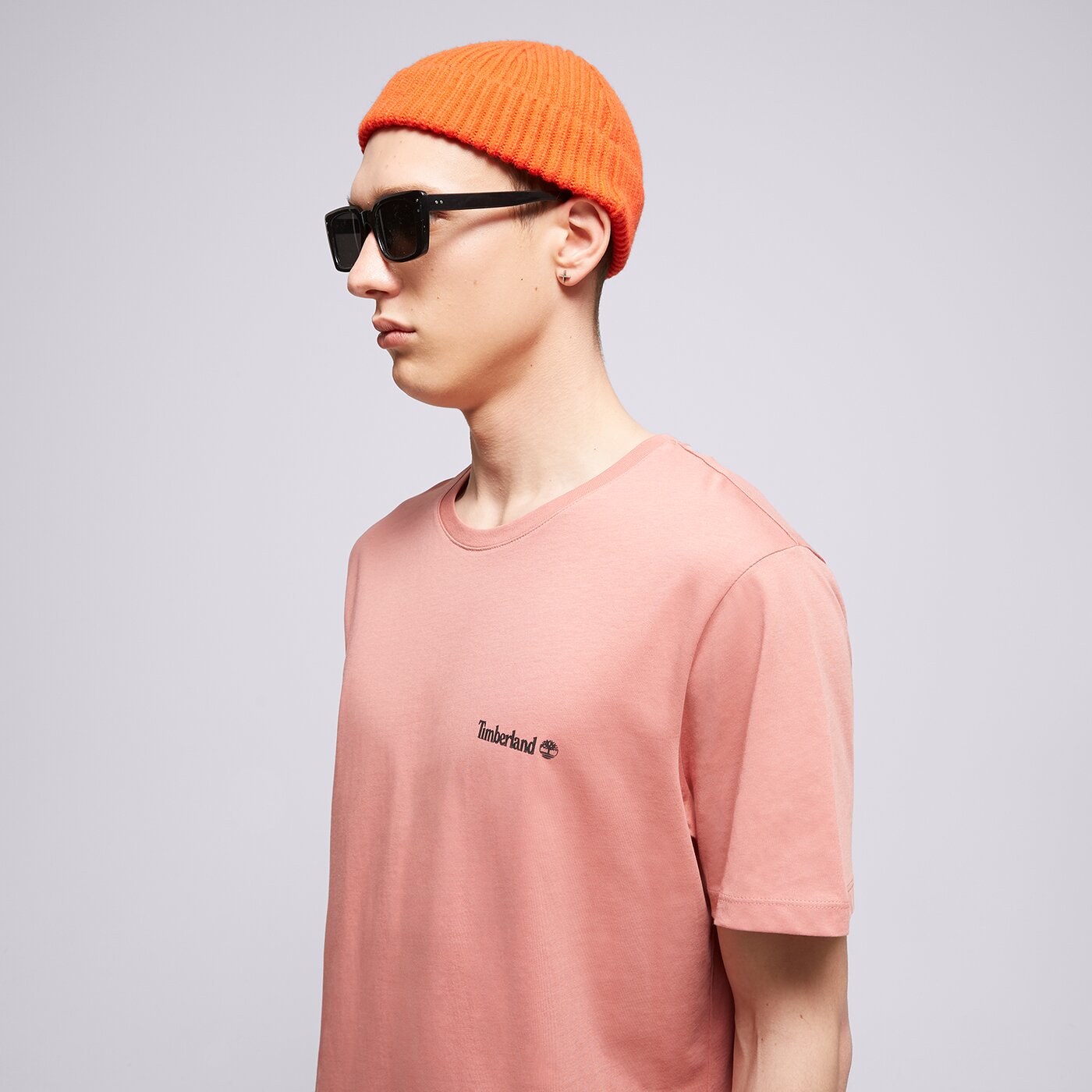 TIMBERLAND T-SHIRT SMALL LOGO PRINT Dunkelrot