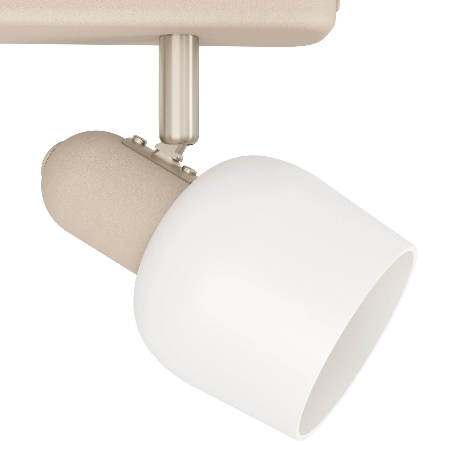 EGLO Deckenstrahler CORATO, Weiß, Beige, 2-flammig, Breite 30 cm, ohne Leuchtmittel, Metall, Glas, Deckenlampe