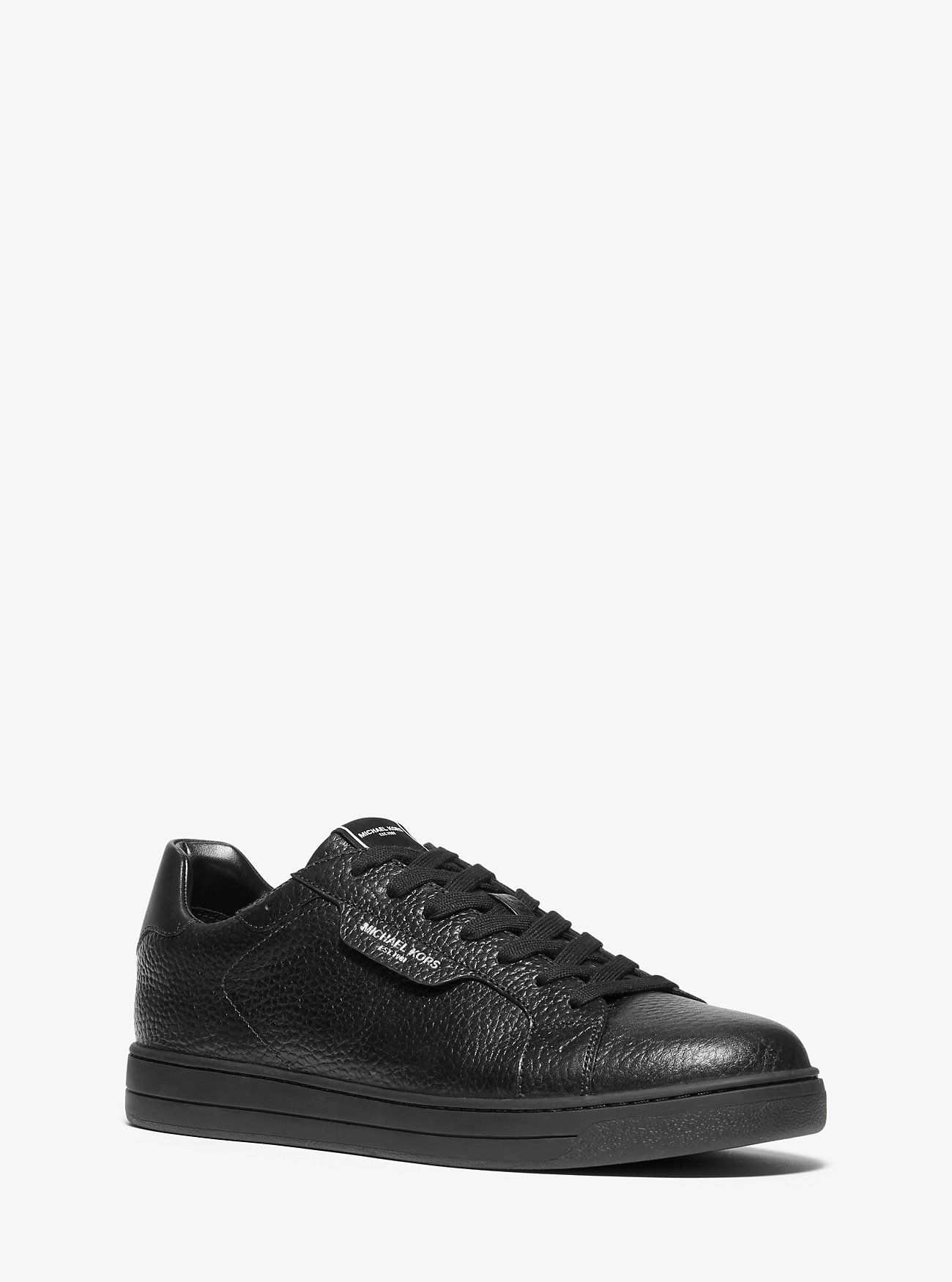 Keating Pebbled Leather Sneaker - BLACK