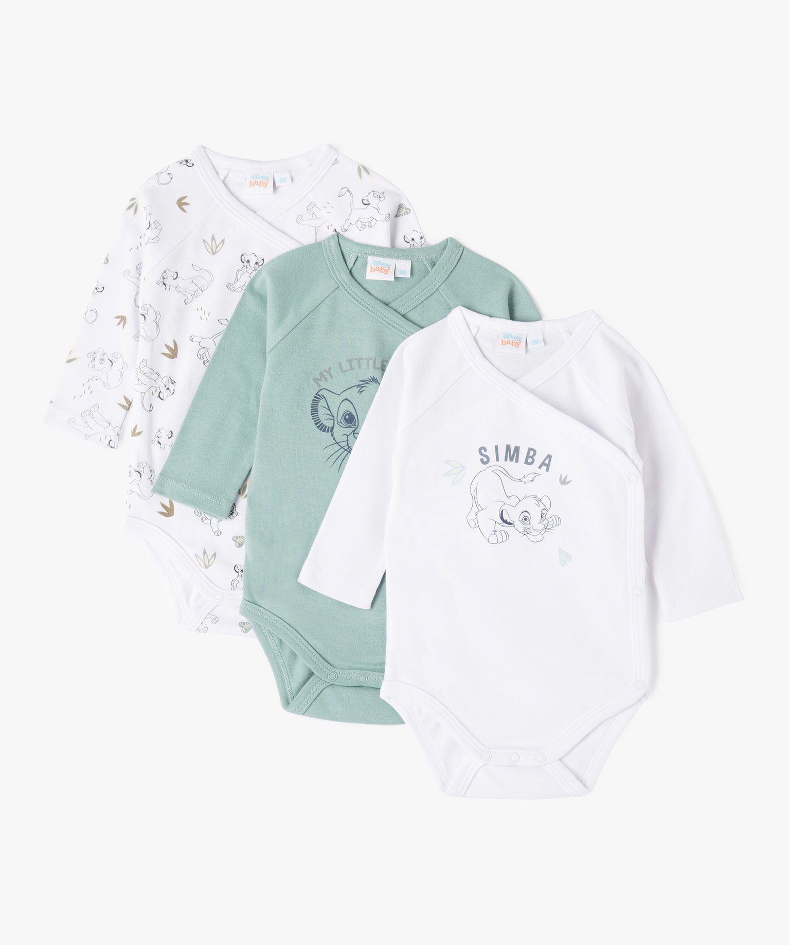 Body manches longues ouverture devant bébé - DS (lot d... vert | GEMO
