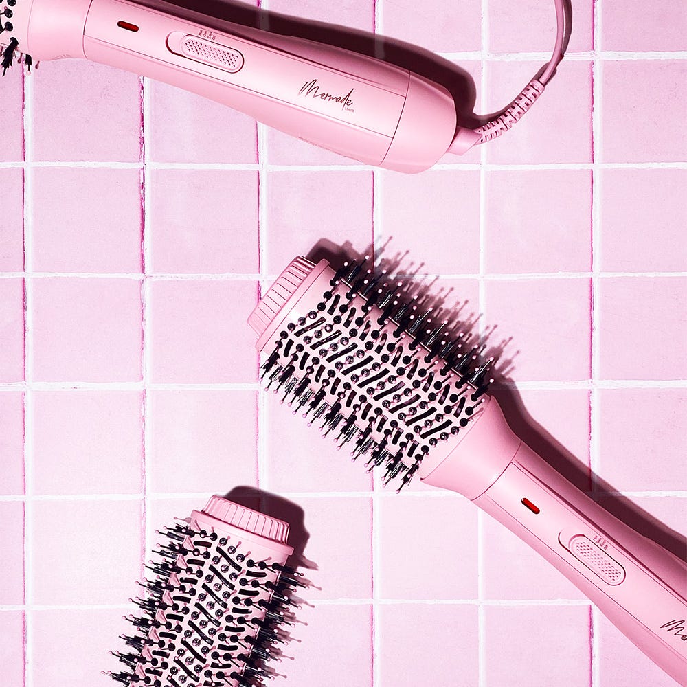 Mermade Hair Blow Dry Brush Pink
