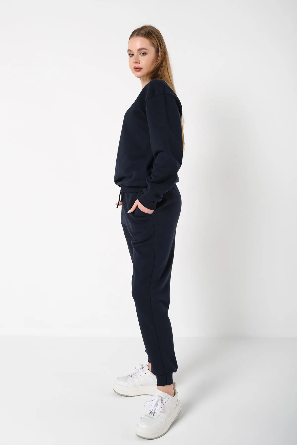 Know  Damen-Pyjama-Set aus marineblauer Baumwolle