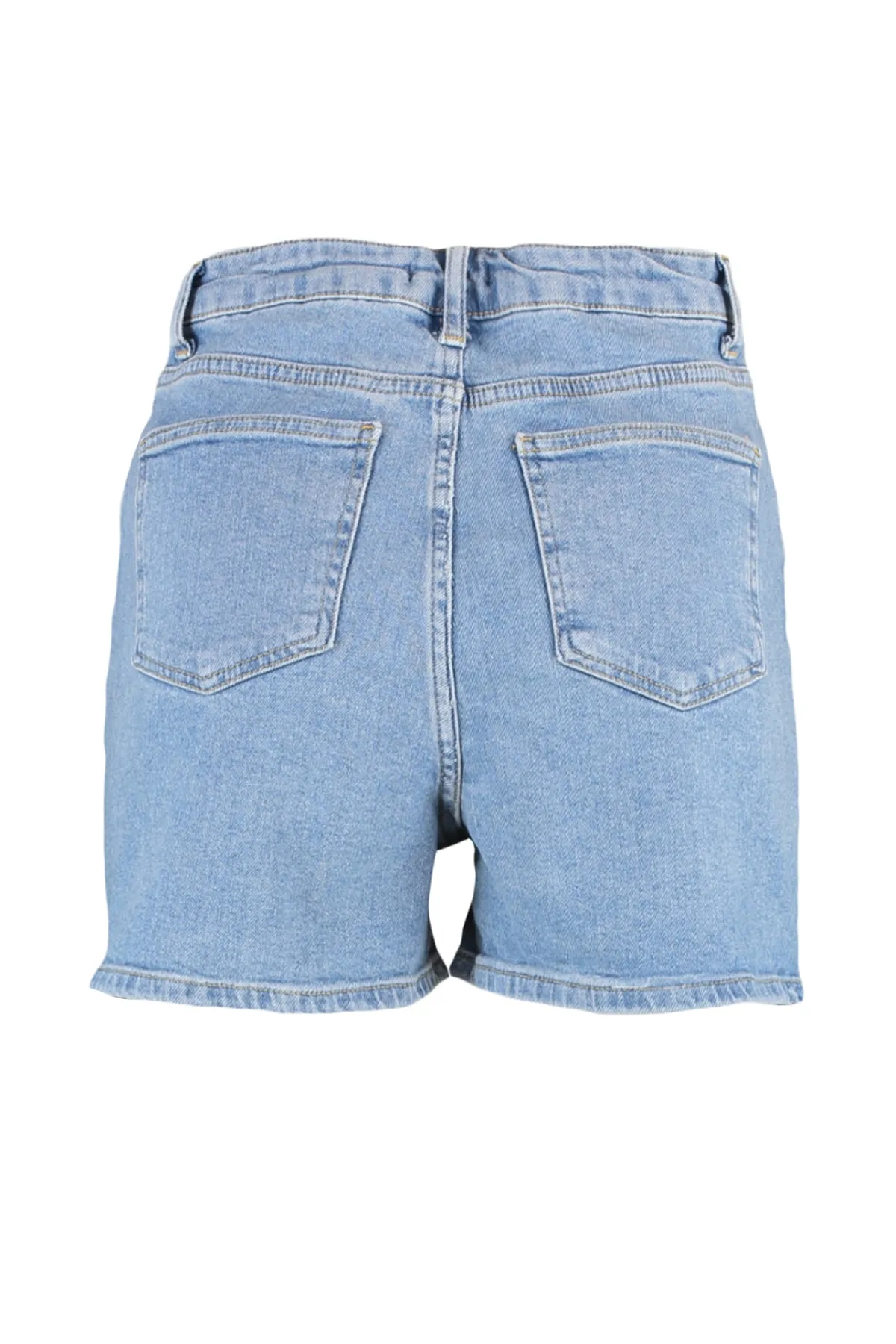 Trendyol Collection  Blaue Mom-Jeansshorts mit hoher Taille TWOSS20SR0210