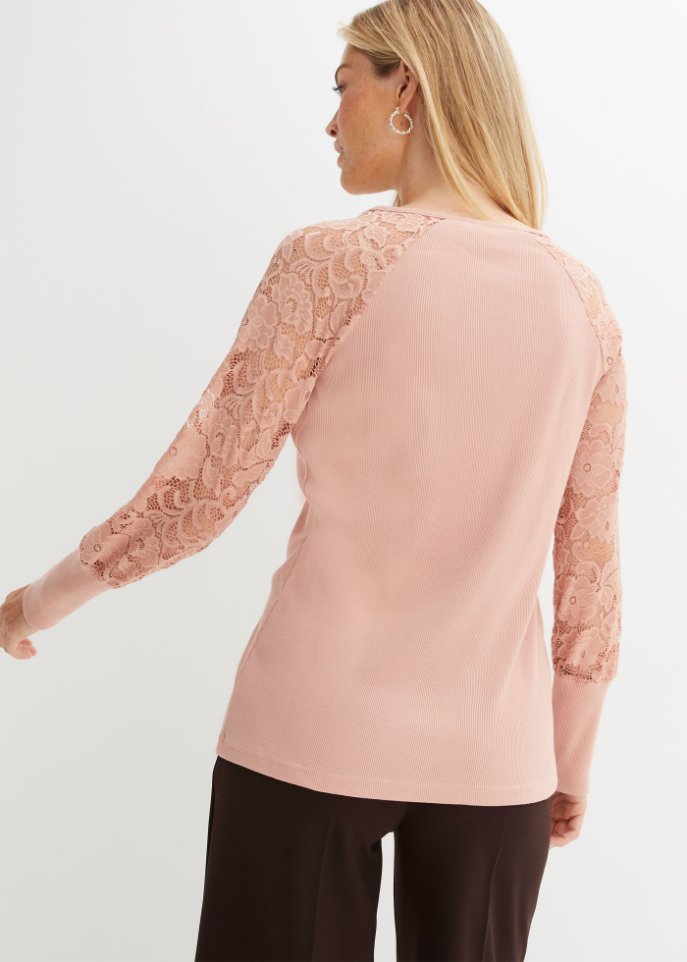 Langarmshirt mit Spitze